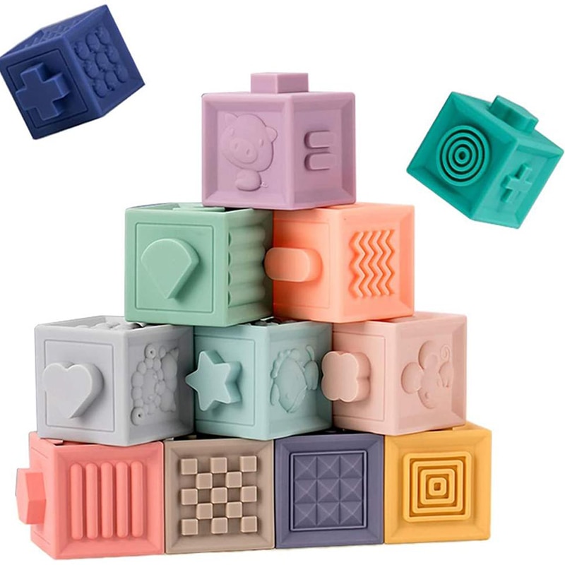Blocs de construction - Blocs de construction pour enfant en silicone -  jouet éducatif et créatif