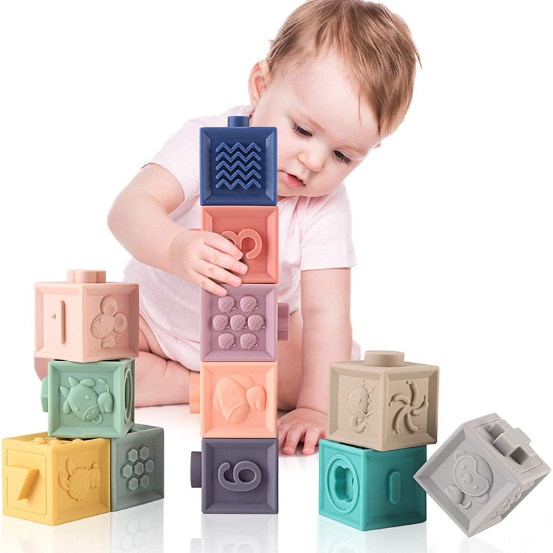 12 blocs sensoriels en silicone Montessori - Boutique inspirée de